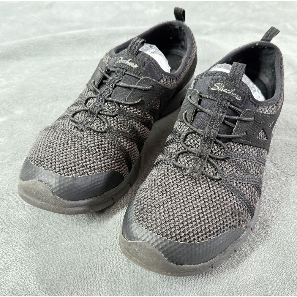 Skechers Air Cooled Memory Foam Shoes Womens Size 7.5 Black Walking SN 23360S